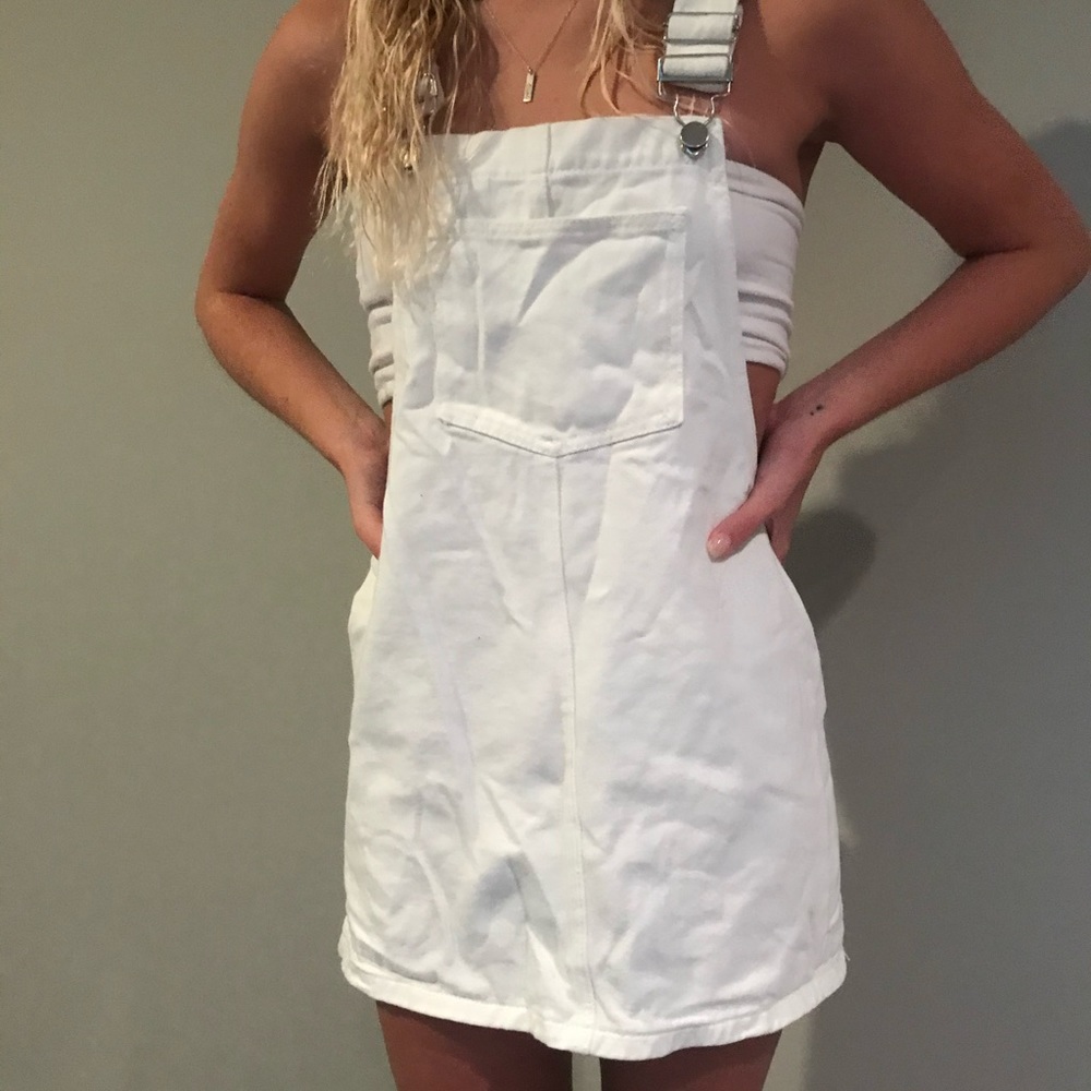 White overall dress